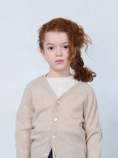 Kids' Cashmere Cardigan Beige