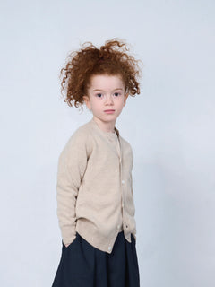 Kids' Cashmere Cardigan Beige