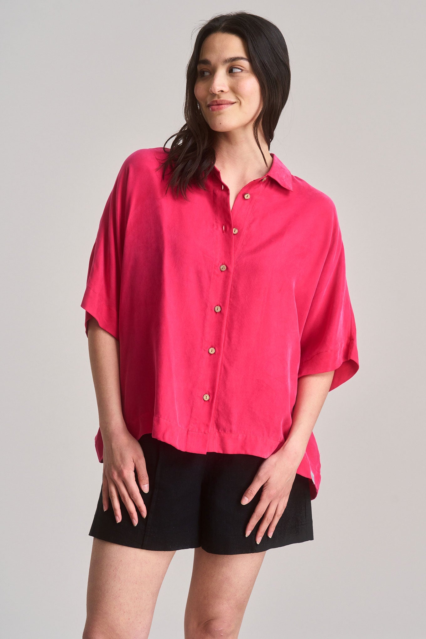 Kimono Cupro Shirt Pink