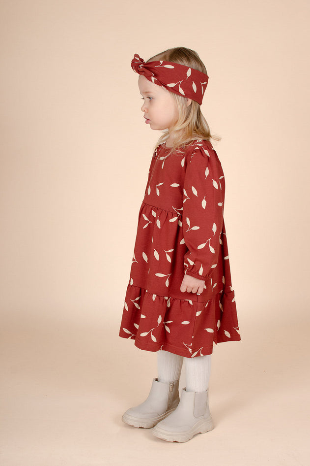 Kids' Frill Puffy Dress Mahogany Wind