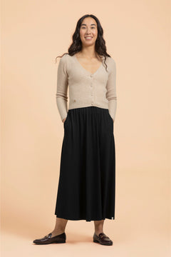 Soft Midi Skirt Black