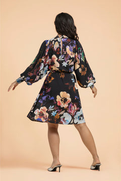 Puff Dress Black Anemone