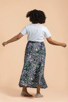 Soft Midi Skirt Blooming Forest Lilac