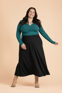 Soft Midi Skirt Black