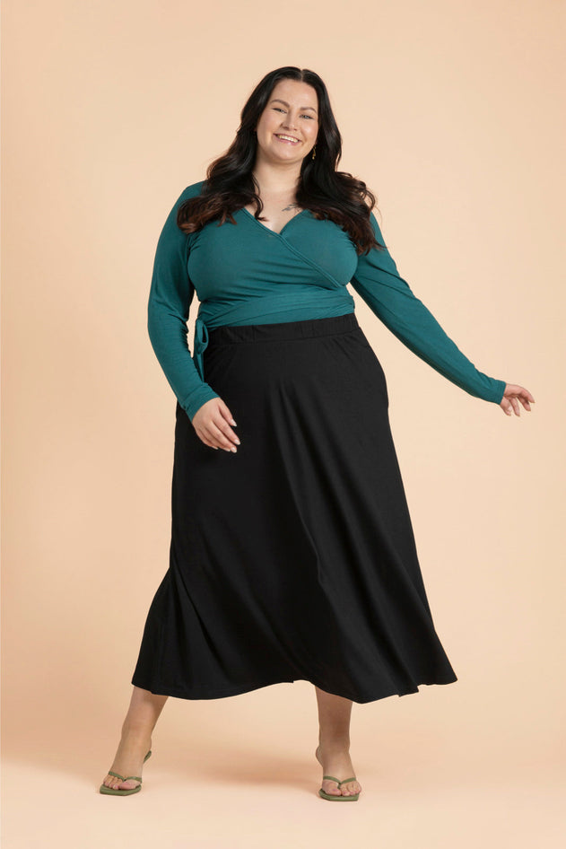 Soft Midi Skirt Black