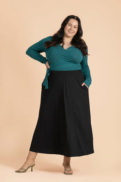 Soft Midi Skirt Black
