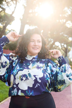 Puff Blouse Blue Anemone