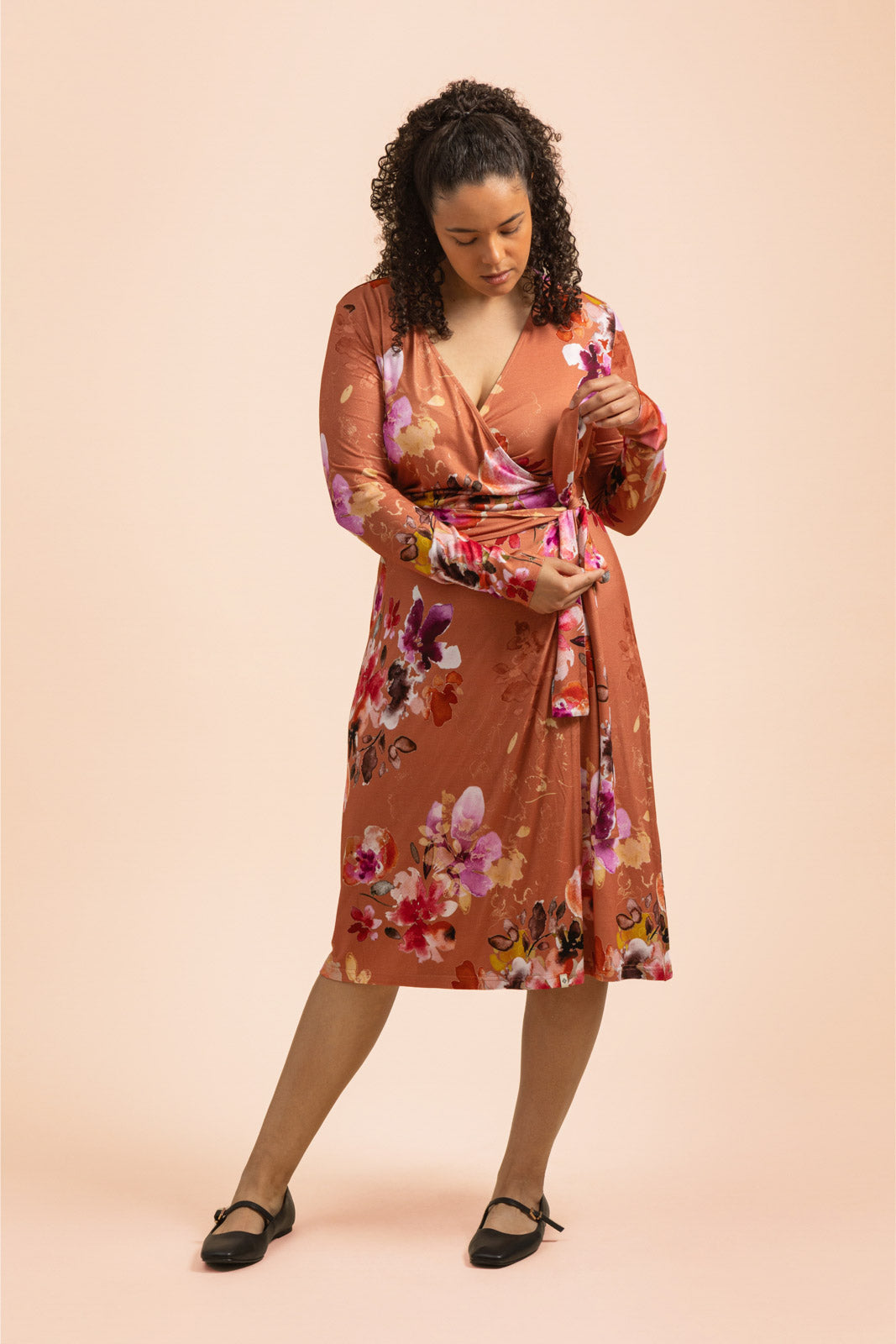 Soft Wrap Dress Lilies