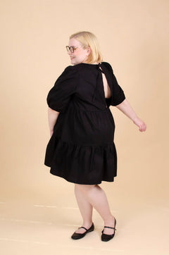 Gespreide Mini Dress Zwart
