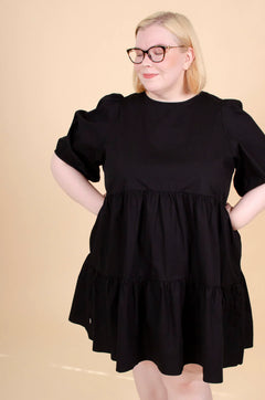 Gespreide Mini Dress Zwart