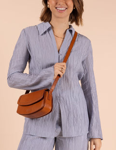 Kendalini Classic Leather Bag Cognac