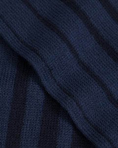 Knit Merino Wool Scarf Striped Navy