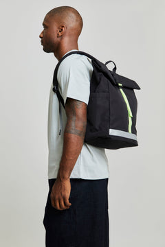 Lars Roll Backpack Black Lime Vandra