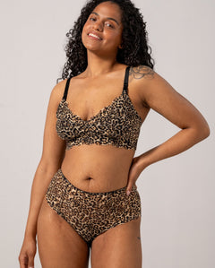 Lace Nursing Bralette Gold Leopard