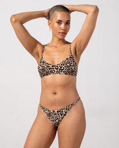 Strappy Scoop Bikini Top Leopard