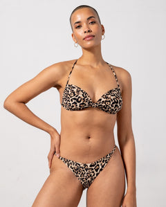 Flipped Triangle Bikini Top Leopard