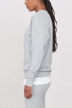 Women's Gauzed Crewneck Sweatshirt Grey