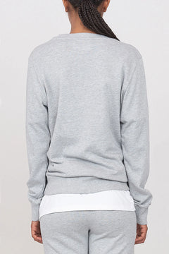 Women's Gauzed Crewneck Sweatshirt Grey