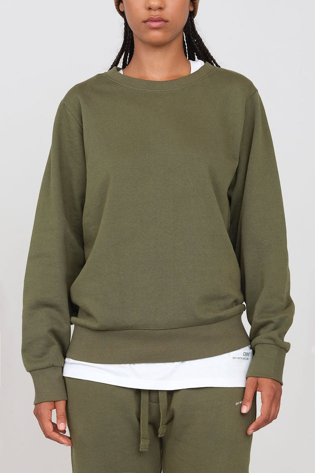 Women's Gauzed Crewneck Sweatshirt Military Green