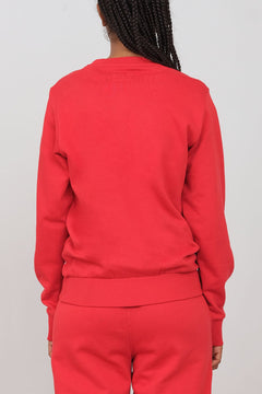 Women's Gauzed Crewneck Sweatshirt Red