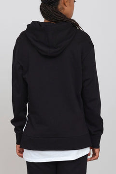 Hoodie With Side Slits Black