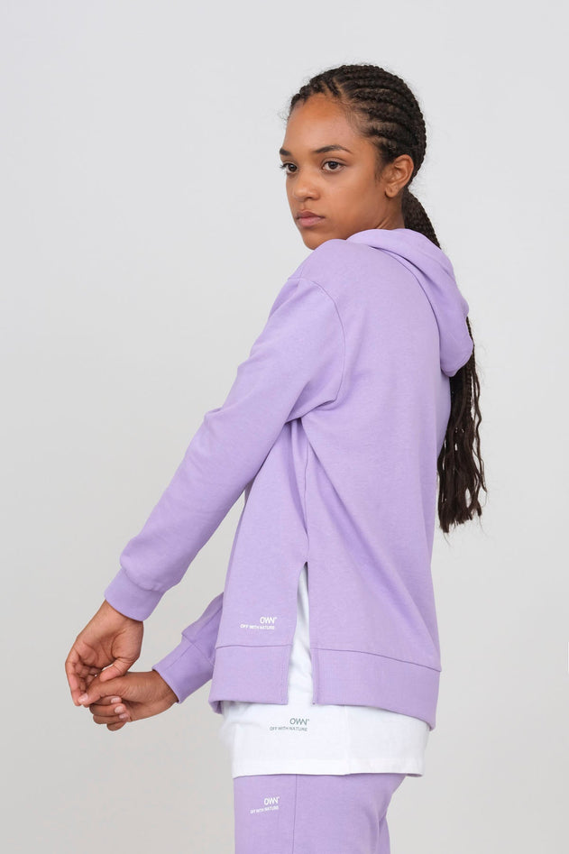 Hoodie With Side Slits Purple