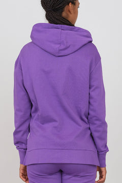 Hoodie With Side Slits Violet