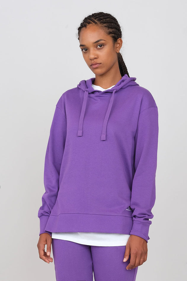 Hoodie With Side Slits Violet