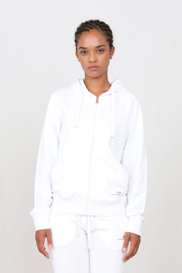 Women's Hoodie With A Zipper White