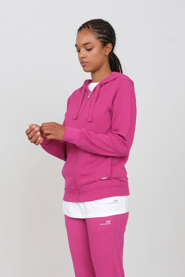 Women's Hoodie With A Zipper Fuchsia