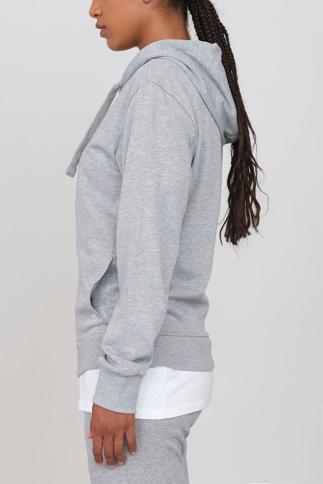 Women's Hoodie With A Zipper Grey