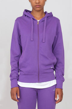 Women's Hoodie With A Zipper Violet