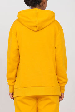 Gauzy Hoodie With Side Slits Ochre