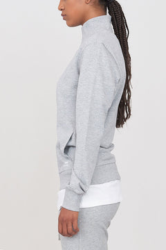 Women's Sweatshirt With A Zipper Grey