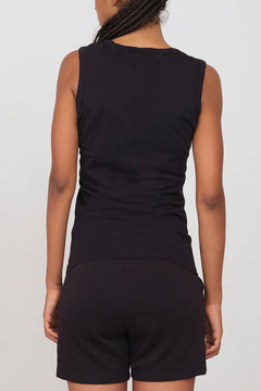 Women's Deep Neck Tank Top Black