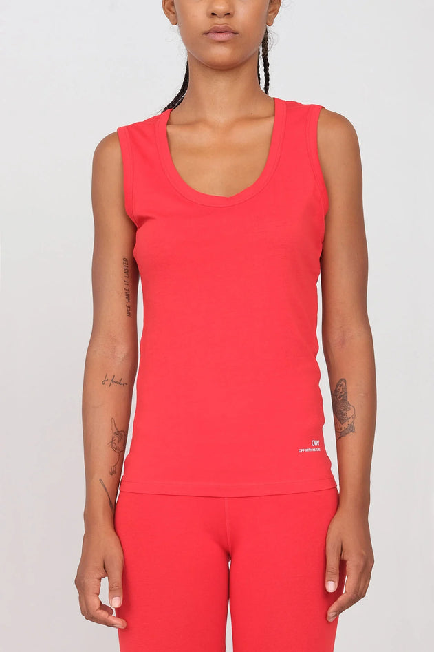 Women's Deep Neck Tank Top Red