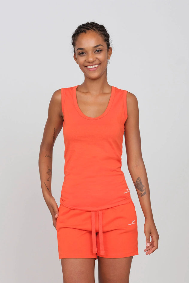 Women's Deep Neck Tank Top Tomato