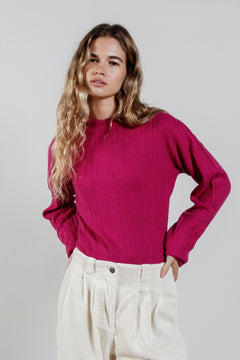 Lucky Wool Blend Jumper Fuschia