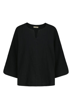 Lappo Linen-Cotton Shirt Raven Black