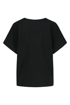 Lappo Linen-Cotton Top Raven Black