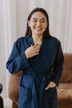 Delčia Linen Bathrobe