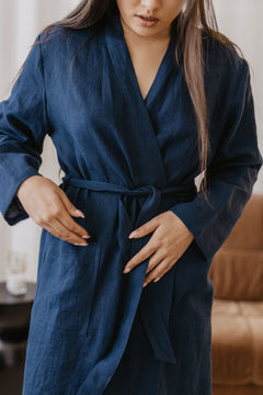 Delčia Linen Bathrobe