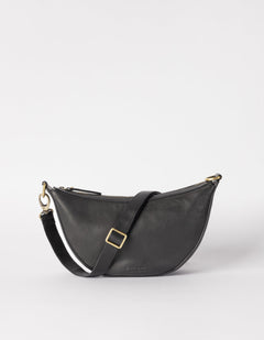 Leo Bag Soft Grain Leather With Two Straps Black