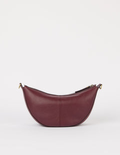 Leo Twisted Handle Bag Soft Grain Leather Dark Cherry