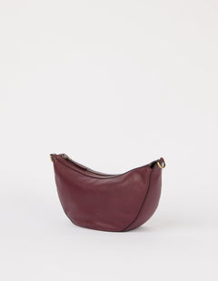Leo Twisted Handle Bag Soft Grain Leather Dark Cherry