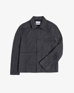 Light Overhjacket Organic Cotton Herringbone Grey