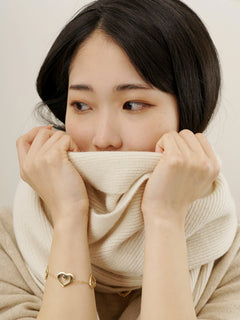 Long Cashmere Scarf Ivory