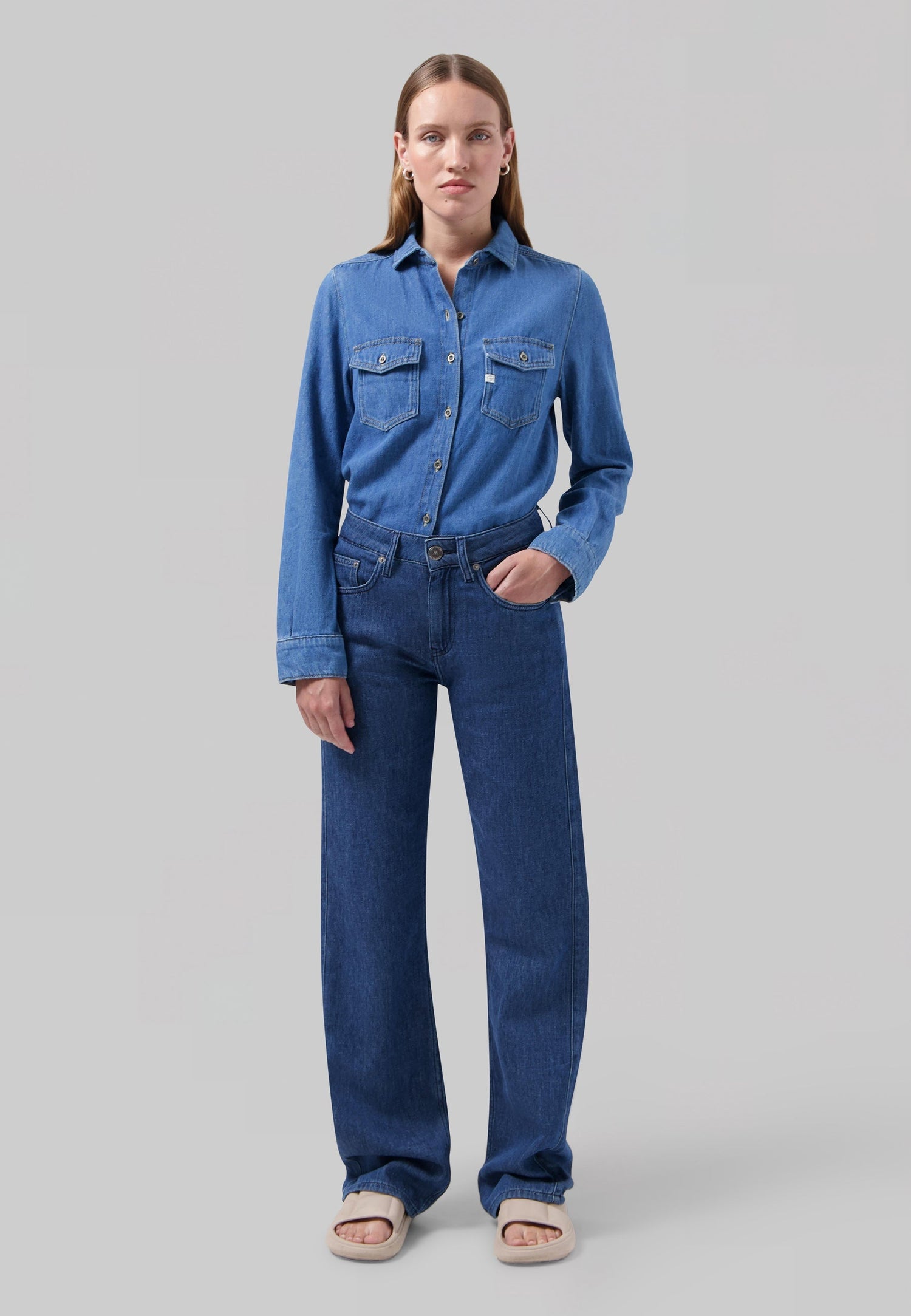Jamie Mid Loose Flow Jeans Stone Indigo