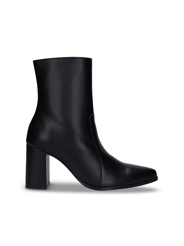 Lydia Black Vegan Heeled Ankle Boots