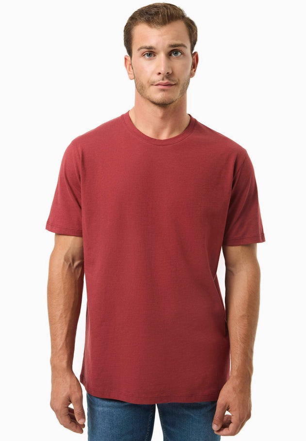 Men's Basic Round Neck T-Shirt Merlot